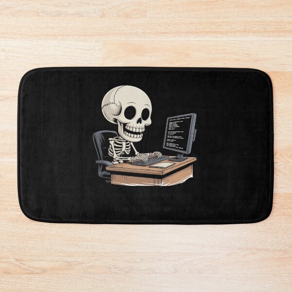Item preview, Skeleton Typing at Desk with Computer Monitor designed and sold by PeteHomenick.
