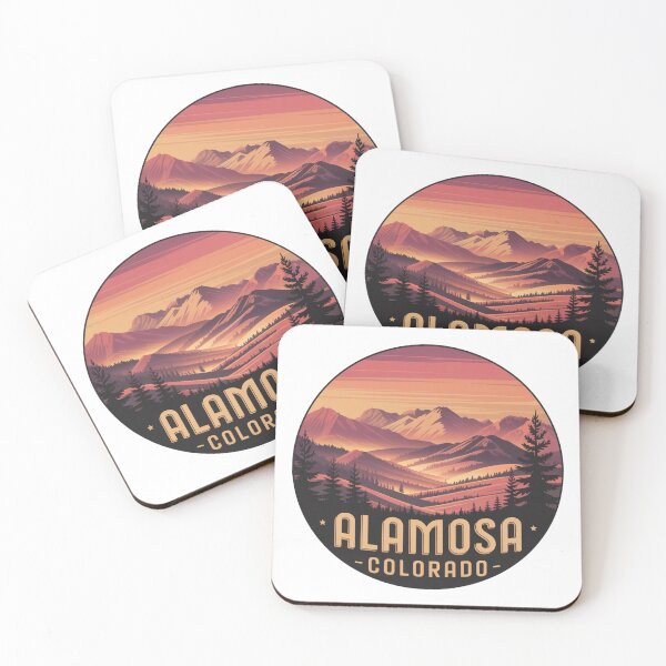 Item preview, Alamosa Colorado Sunset Mountains | Retro Badge Landscape Design designed and sold by CircinusStore.