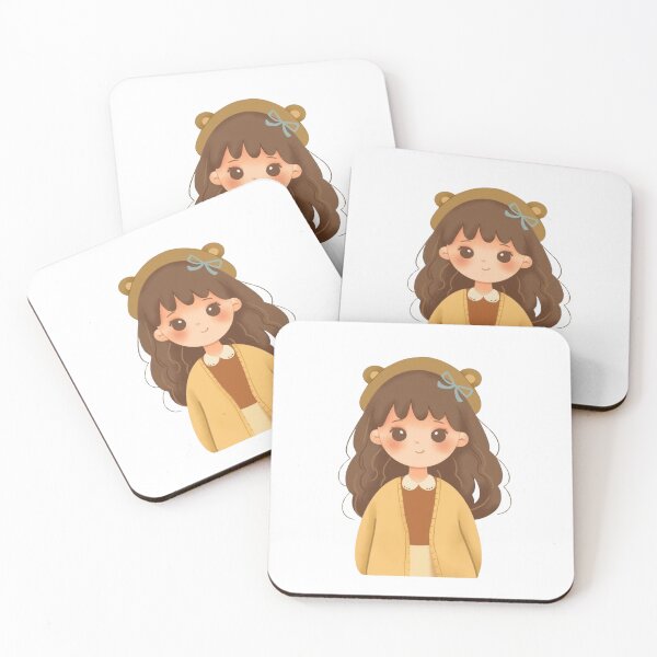 Item preview, A charming portrait of a girl with a cozy bear hat designed and sold by MyrraQuastir.