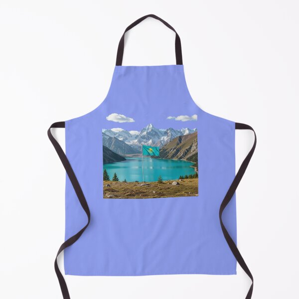 Item preview, Big Almaty Lake – Dreamy 3D Sketch with the Flag of Kazakhstan, designed and sold by PaintMeWorld.