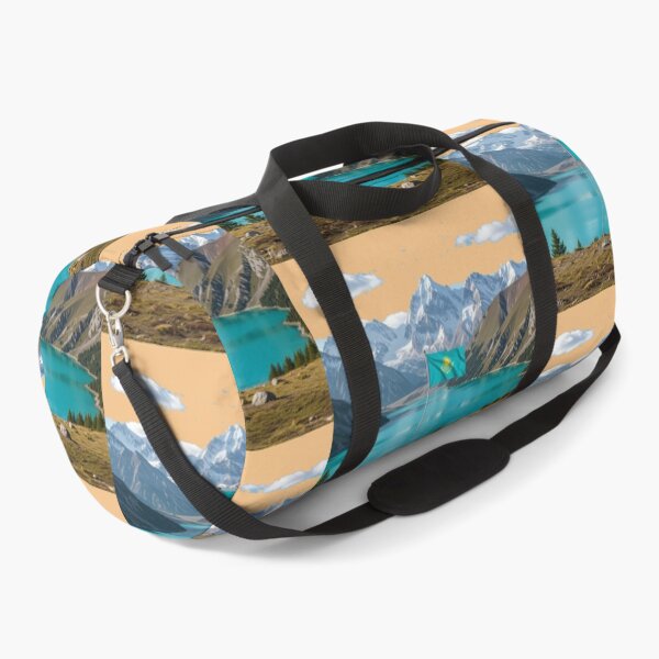 Item preview, Big Almaty Lake – Dreamy 3D Sketch with the Flag of Kazakhstan, designed and sold by PaintMeWorld.