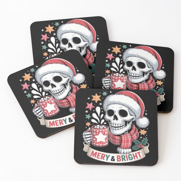 Item preview, Merry and Bright Gingerbread Skull Hot Cocoa Christmas designed and sold by blueyeeti.