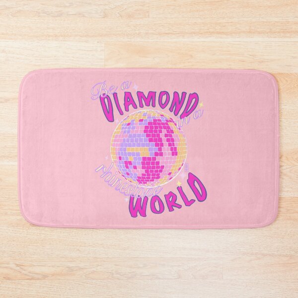 Item preview, Be a diamond in a rhinestone world | glam glitter disco ball inspirational quote (pink) designed and sold by kawaicherrypi.