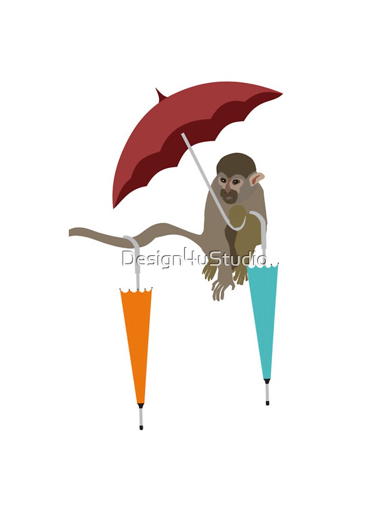 Thumbnail 4 of 4, iPhone Case, Monkey with umbrellas designed and sold by Design4uStudio.