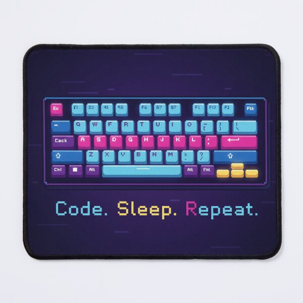 Item preview, Code Sleep Repeat – Retro Pixel Art Programmer designed and sold by Day Dreamer.