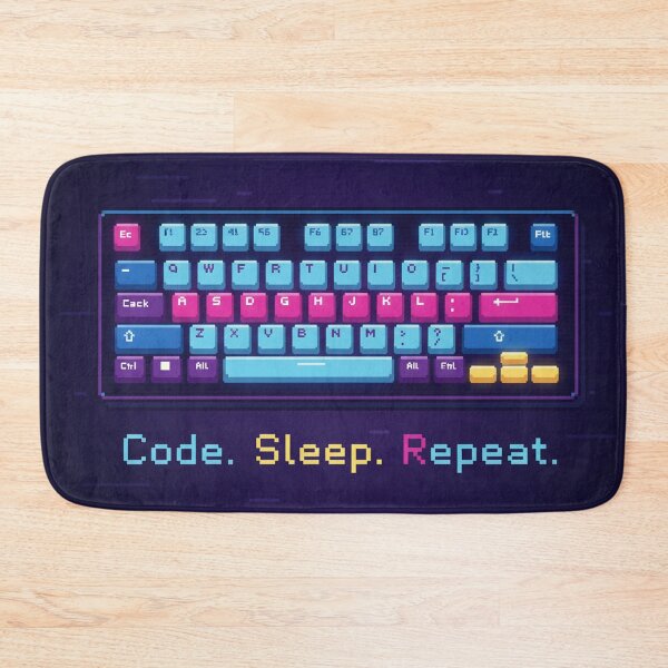 Item preview, Code Sleep Repeat – Retro Pixel Art Programmer designed and sold by Day Dreamer.
