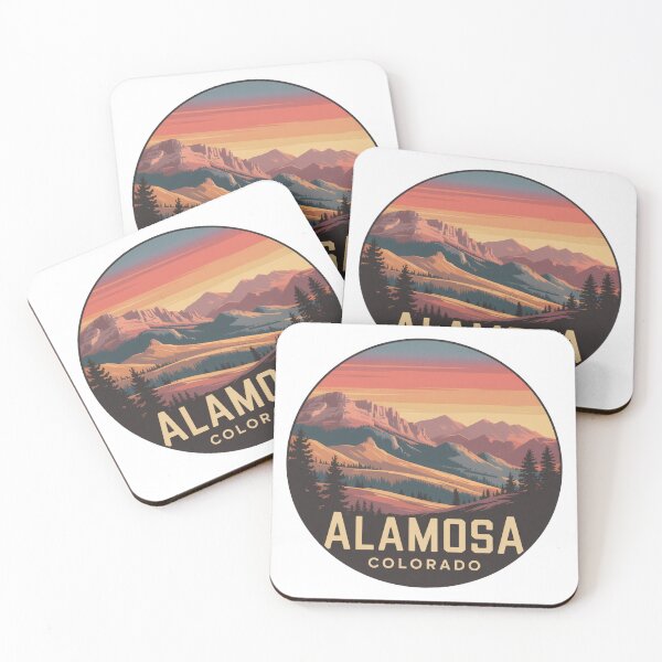 Item preview, Alamosa Colorado Mountains Horizon | Retro Sunset Landscape Badge designed and sold by CircinusStore.