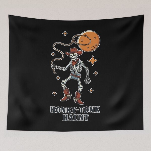 Item preview, Honky-Tonk Haunt – Halloween Cowboy Skeleton designed and sold by InkoraLab.