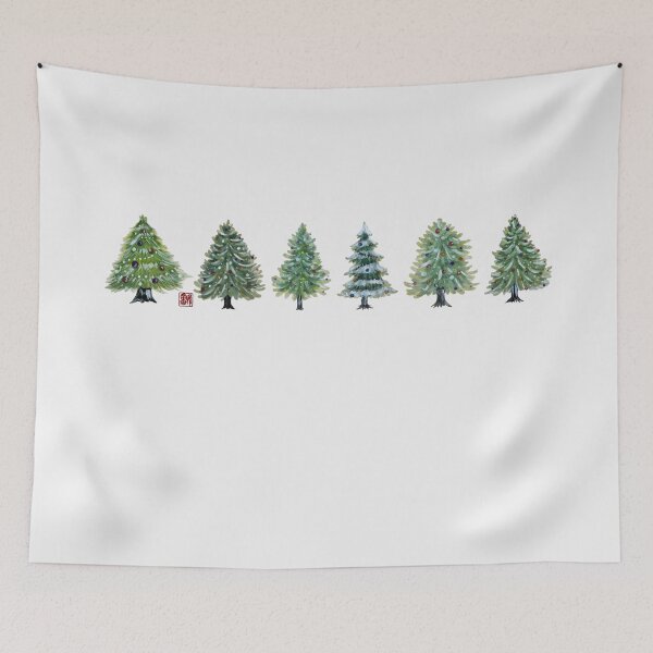 Item preview, Six Christmas Trees designed and sold by YaMoCalligraphy.