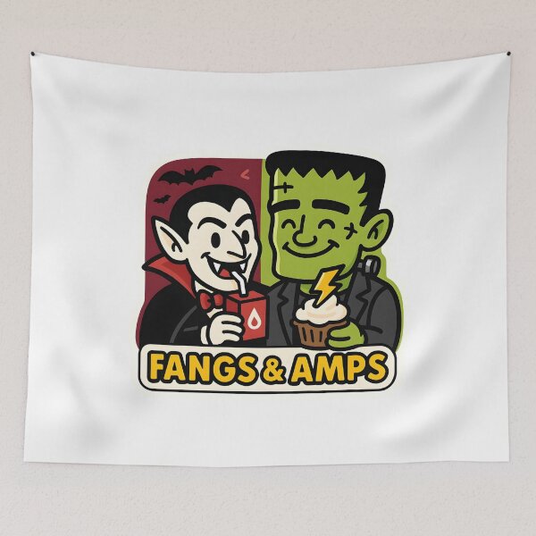 Item preview, Fangs & Amps — Snack Break with Classic Monsters designed and sold by Cheerioza.
