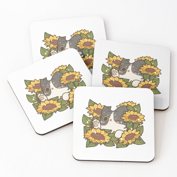 Item preview, A Sweet Cat Taking a Sun-Bathing Break in Sunflowers designed and sold by RowAlteri.