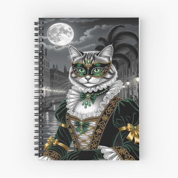 Item preview, Venetian Cat Enchantment – Masked creatures in brocade & EmeraldGlow between MoonlightMystery and CanalElegance designed and sold by FotoworldEdel.