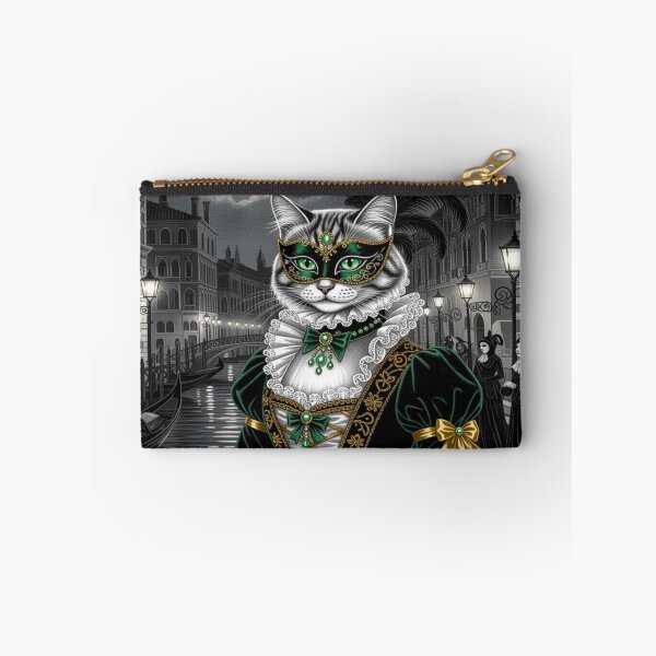 Item preview, Venetian Cat Enchantment – Masked creatures in brocade & EmeraldGlow between MoonlightMystery and CanalElegance designed and sold by FotoworldEdel.