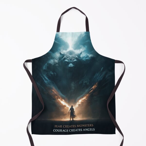 Item preview, Courage vs Fear – Angel and Beast Surreal Fantasy Art designed and sold by VisionaryVeils.
