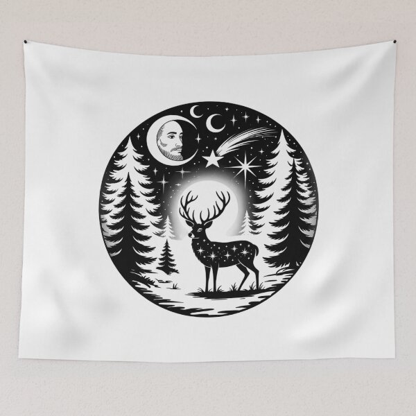 Item preview, Merry Winter Solstice Deer Silhouette Long Sleeve designed and sold by DoorwayThreads.