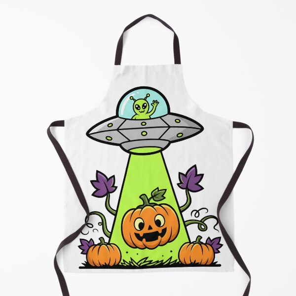 Item preview, Cute Alien Pumpkin Halloween UFO Abduction designed and sold by Imaginationbeyond.