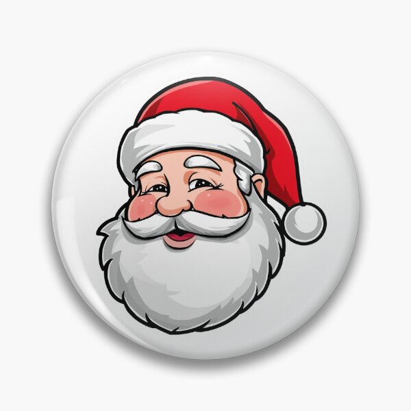 Item preview, Cheerful Santa Claus Face – Modern Cartoon Illustration with White Beard and Red Hat on White Background designed and sold by PixelVibe782.