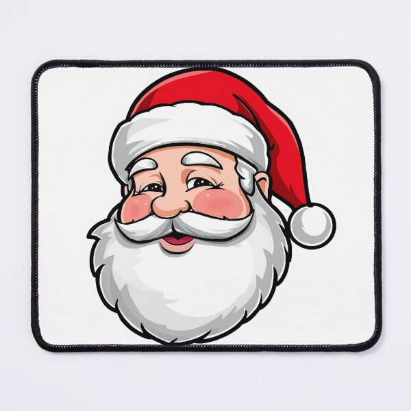 Item preview, Cheerful Santa Claus Face – Modern Cartoon Illustration with White Beard and Red Hat on White Background designed and sold by PixelVibe782.