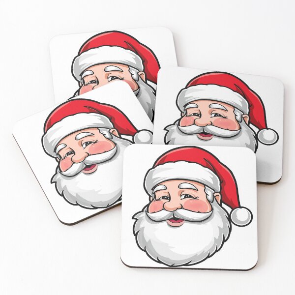 Item preview, Cheerful Santa Claus Face – Modern Cartoon Illustration with White Beard and Red Hat on White Background designed and sold by PixelVibe782.