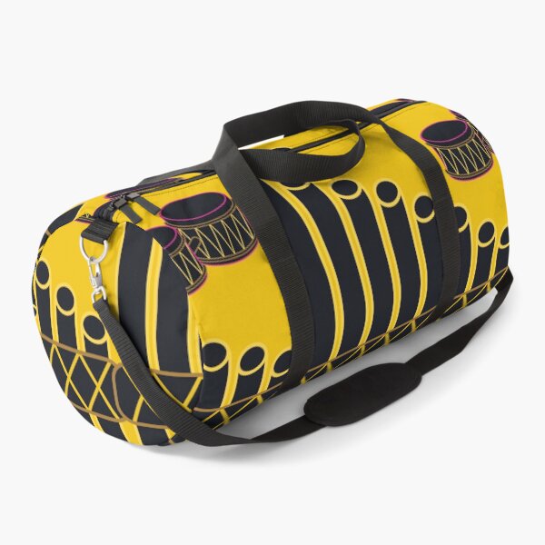 Item preview, Black Panpipe and Bongo Drums on Yellow Background – Musical Instrument Art Design designed and sold by Cultradesign.