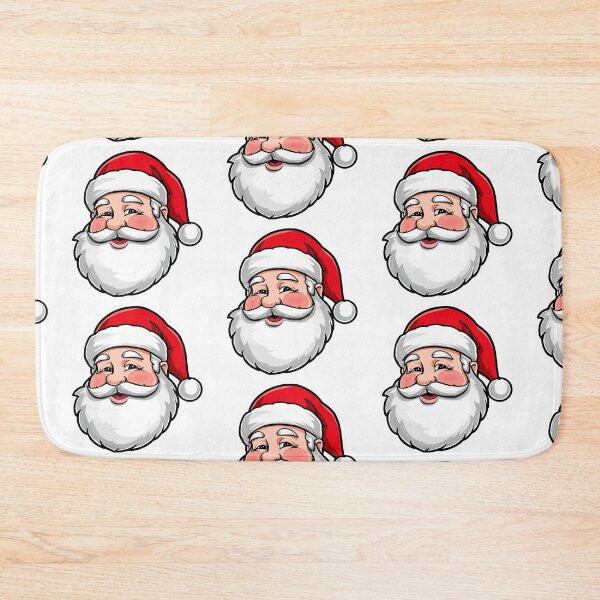 Item preview, Cheerful Santa Claus Face – Modern Cartoon Illustration with White Beard and Red Hat on White Background designed and sold by PixelVibe782.