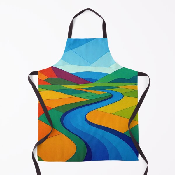 Item preview, Geometric river landscape in color designed and sold by Sigtrix.