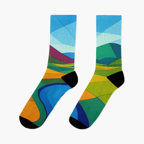Item preview, Geometric river landscape in color designed and sold by Sigtrix.