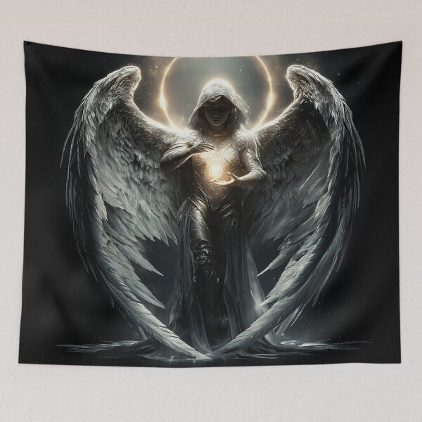Item preview, Guardian of Light – Surreal Angelic Warrior Art designed and sold by VisionaryVeils.