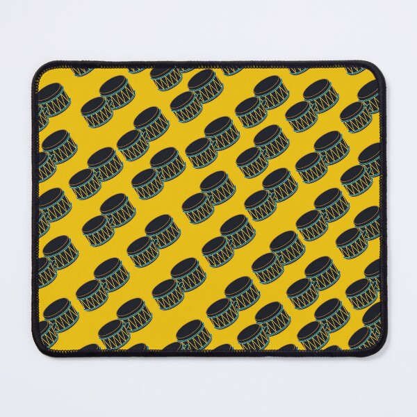 Item preview, Repeated Black Bongo Drums Pattern on Yellow Background – Musical Art Design designed and sold by Cultradesign.