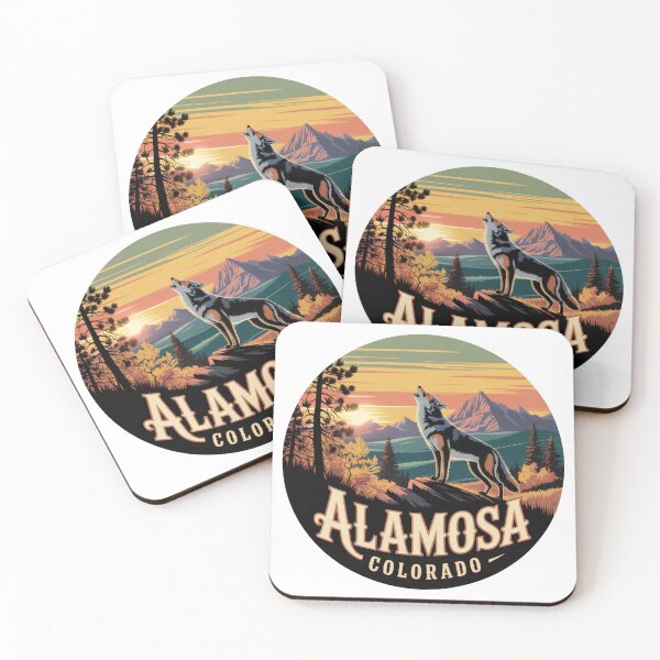 Item preview, Alamosa Colorado Wolf | Vintage Sunset Mountain Landscape designed and sold by CircinusStore.