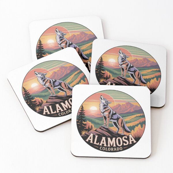 Item preview, Alamosa Colorado Wolf | Sunset Wilderness Retro Landscape designed and sold by CircinusStore.