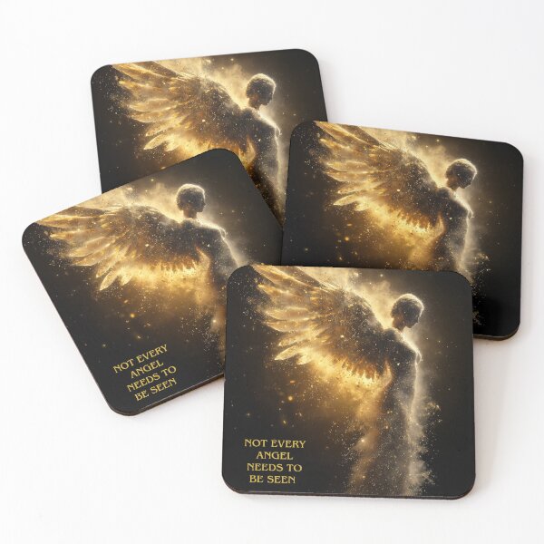 Item preview, Invisible Grace – Ethereal Golden Angel Art designed and sold by VisionaryVeils.