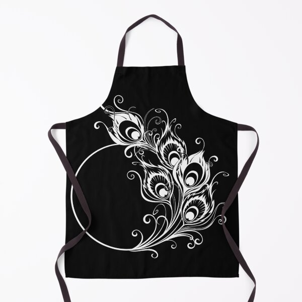 Item preview, White and Black Peacock Feathers Monogram designed and sold by ArteLena.