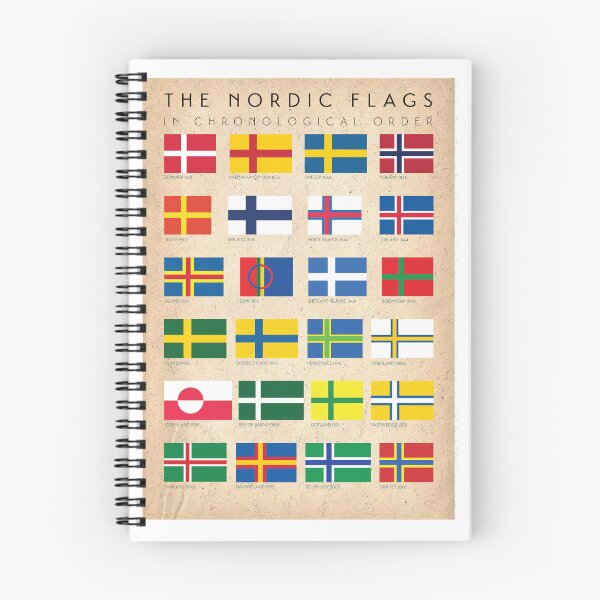 Item preview, The Nordic Flags – Historical Design Poster of Scandinavian Cross Flags (1219–2007) designed and sold by Mikael Colville-Andersen.