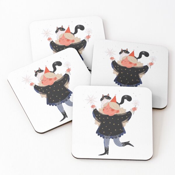 Item preview, New Year's Eve: Sparklers and a Cat designed and sold by MiruKamanon.