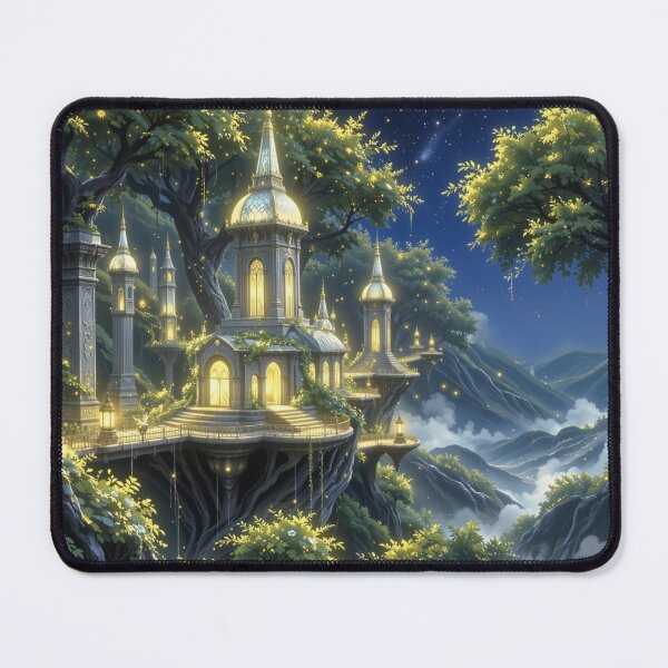 Item preview, Elven Moon City – Fantasy Night Landscape designed and sold by DiceWay.