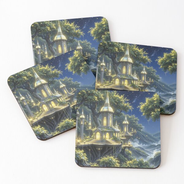 Item preview, Elven Moon City – Fantasy Night Landscape designed and sold by DiceWay.