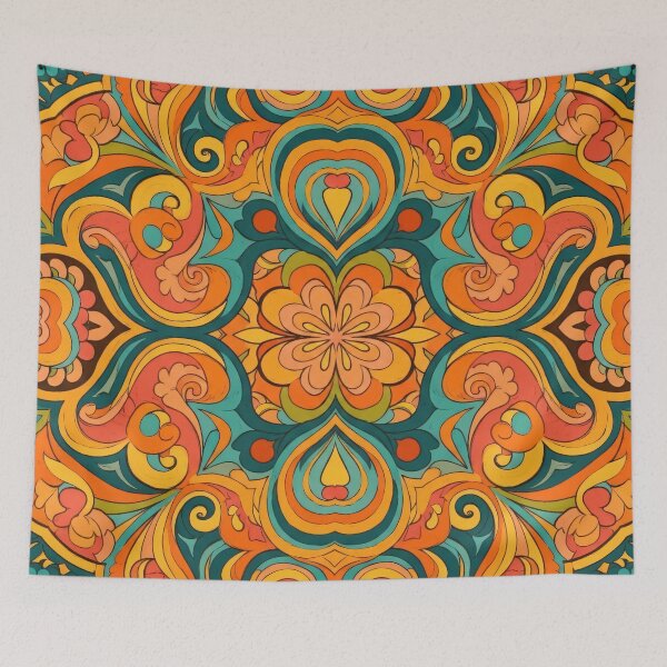 Item preview, Retro Psychedelic Bloom designed and sold by Kaleidoscope Print.
