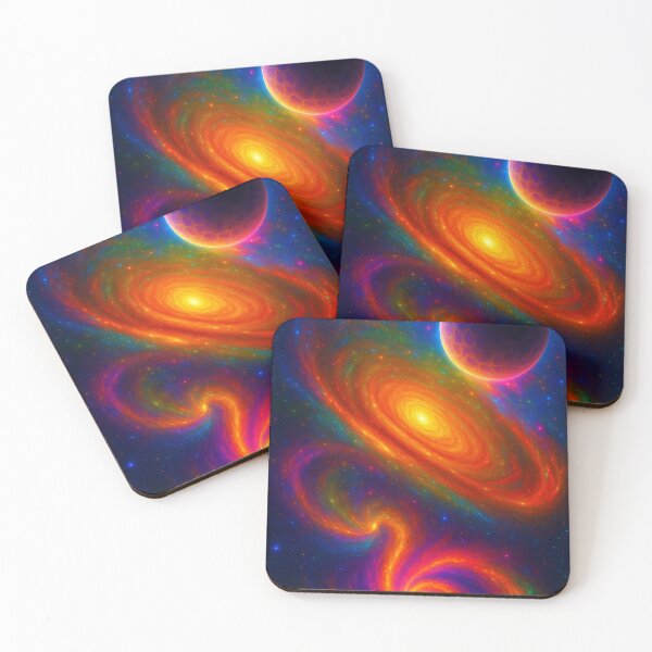 Item preview, Symphony: Vibrant Galaxy & Planet in Neon Nebulae Art designed and sold by OandSDesigns23.