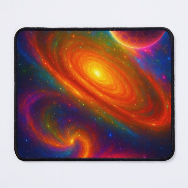Item preview, Symphony: Vibrant Galaxy & Planet in Neon Nebulae Art designed and sold by OandSDesigns23.