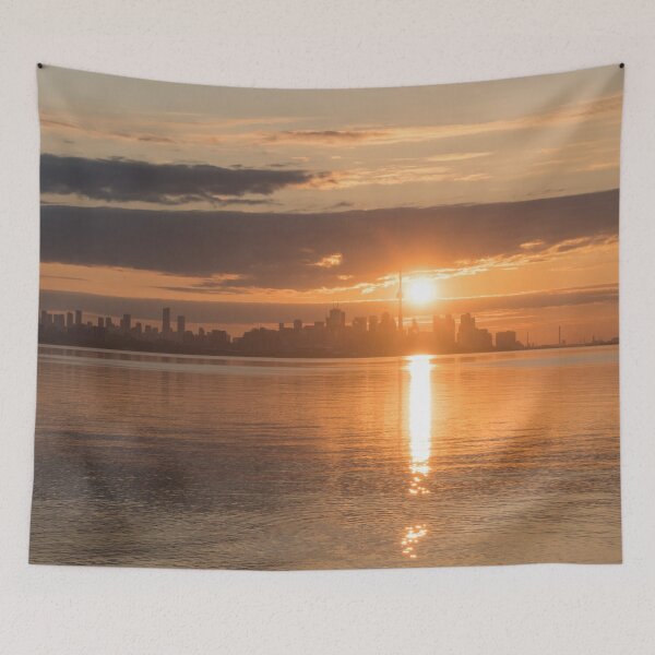 Item preview, Brilliant Morning Glory Above Toronto Skyline Silhouette designed and sold by Georgia Mizuleva.