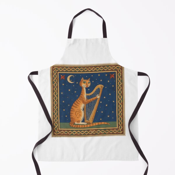Item preview, Orange Tabby Cat Playing Harp Medieval Art designed and sold by PictorialWhimsy.
