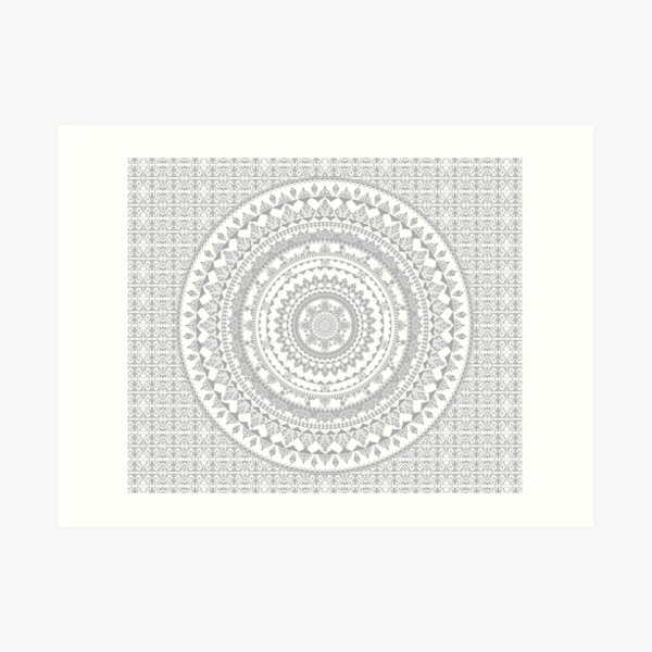 Mandala Gray Art Print