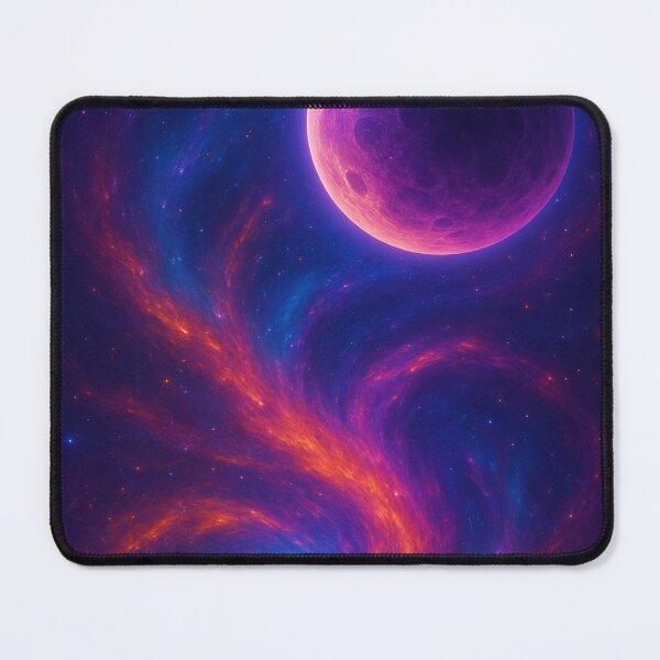 Item preview, Galactic Embrace: Crimson Nebula & Moonlit Planet Dream designed and sold by OandSDesigns23.