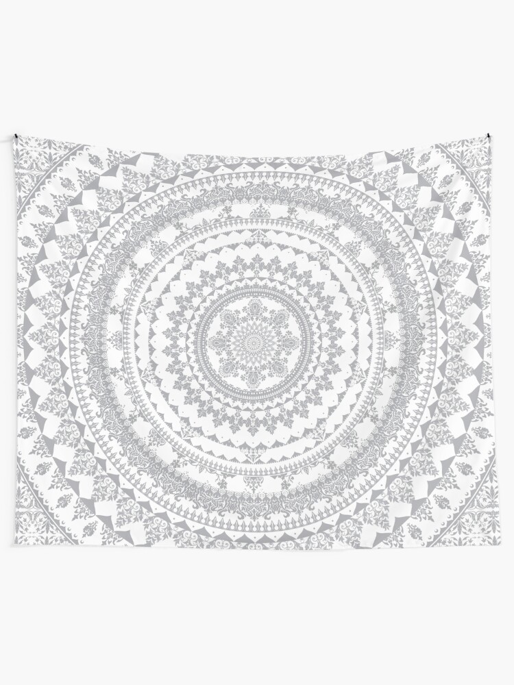 Alternate view of Mandala Gray Tapestry