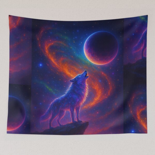 Item preview, Cosmic Wolf Howl phone case  designed and sold by OandSDesigns23.