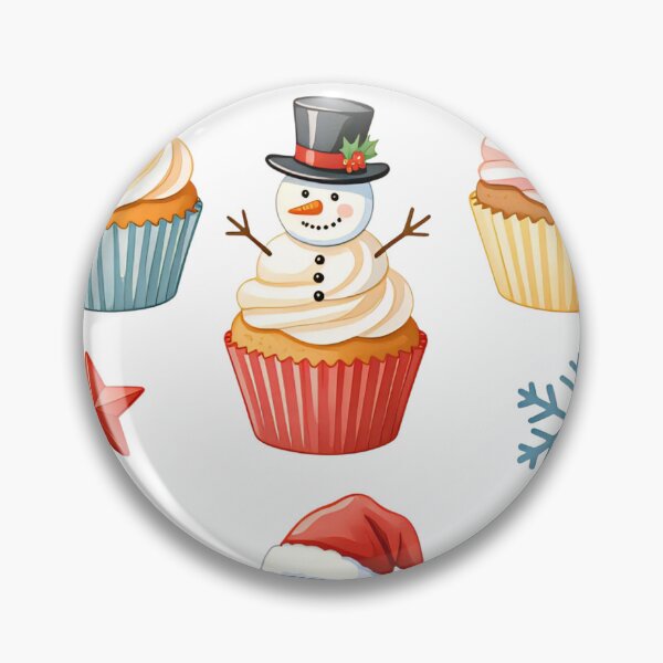 Item preview, Festive Christmas cupcakes decorated with snowmen and a Christmas tree for a joyful holiday celebration designed and sold by SpaceartLilu.