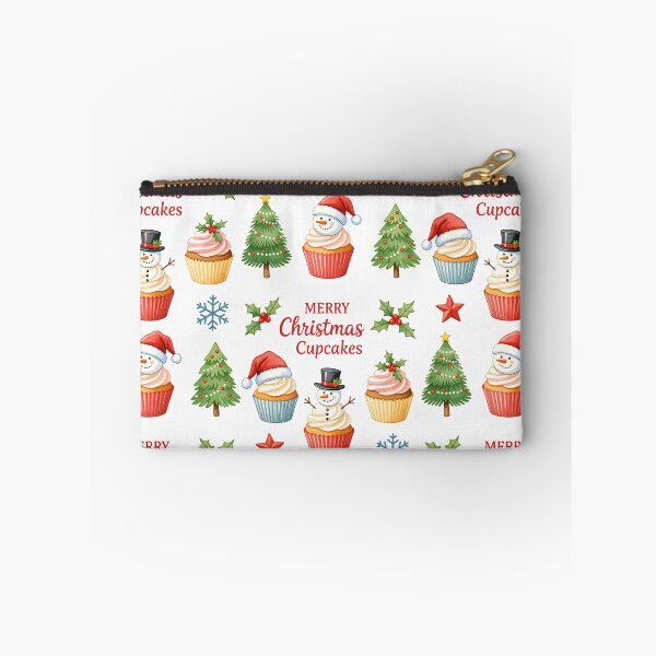 Item preview, Festive Christmas cupcakes decorated with snowmen and a Christmas tree for a joyful holiday celebration designed and sold by SpaceartLilu.