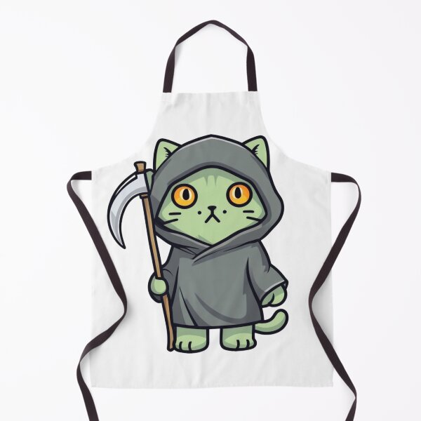 Item preview, Grim Reaper Cat Cartoon with witch costume designed and sold by ArtisticAuraCreation.