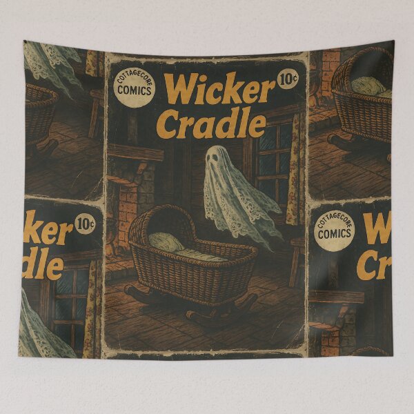 Item preview, Dark Cottagecore: Wicker Cradle designed and sold by bapupa.